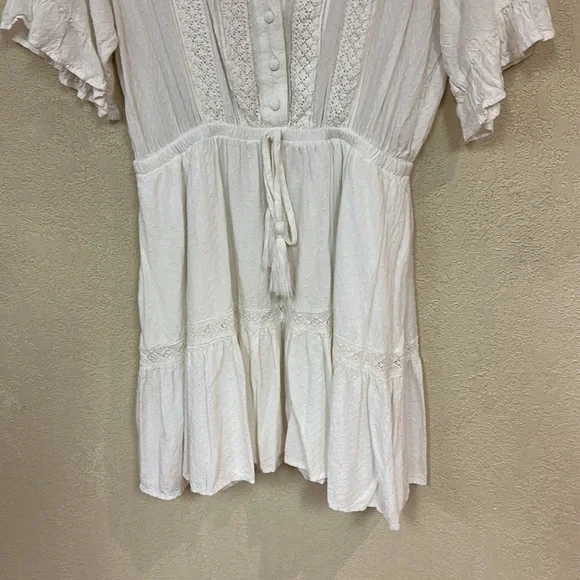 L Love woamns boho white mini Dress size Small - Picture 5 of 8